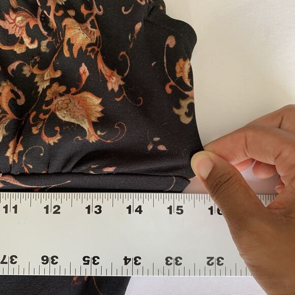 VTG Y2K La Belle Babydoll Milkmaid Midi Dress Women M Black Floral Whimsigoth - Picture 11 of 11